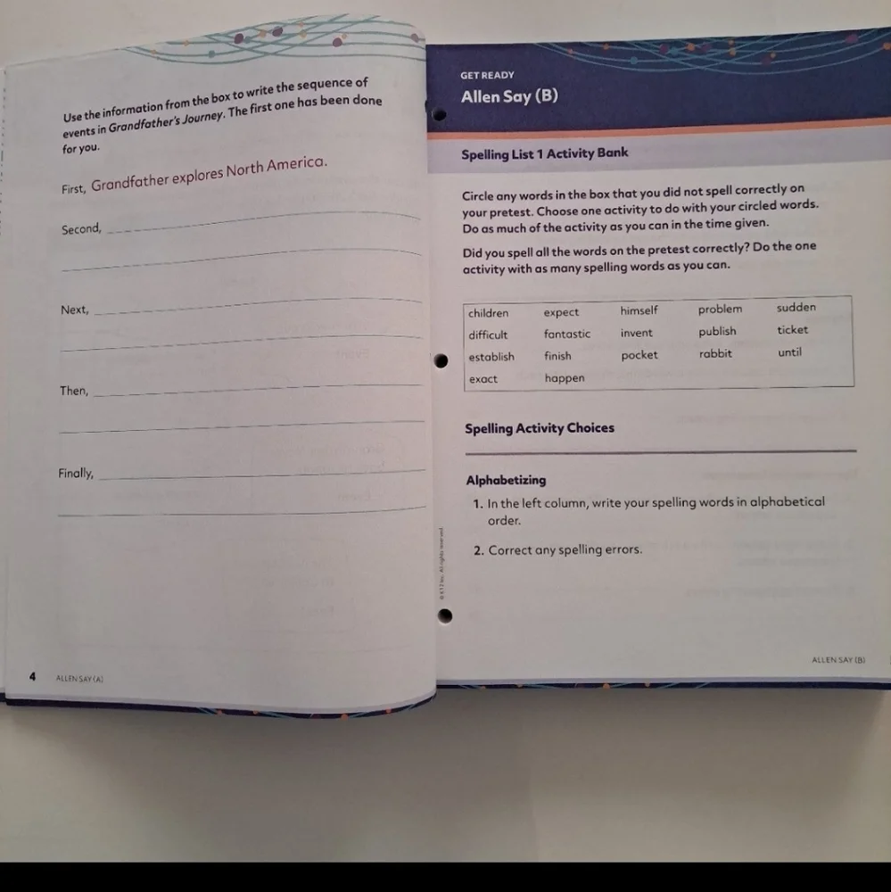 K12 Summit Curriculum English Language Arts Activity Book #3 Home Schooling Used